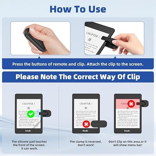 DATAFY RF Remote Control Page Turner for Kindle Paperwhite Kobo eReaders Camera Remote Shutter, Wireless Page Turner for iPhone ipad Android Tablets Reading Novels (Black) thumbnail 4