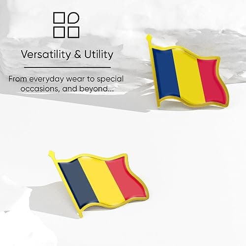 Chad Flag Lapel Pin - Enamel Metal National Badge | World Travel Souvenir Gifts for Men & Women | Country Flag Patriotic Brooch Bulk Pack of Pins for Hat, Tie, Clothes, Backpack (1pc) thumbnail 5