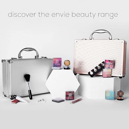 Dawn Till Dusk 80 Pieces Makeup Set with Travel Vanity Box by Envie, Includes Eyeshadow Palette, Lip Gloss, Lipsticks, Manicure Set, Makeup Brushes, Compact Mirror and Much More - (Rose Gold) thumbnail 7