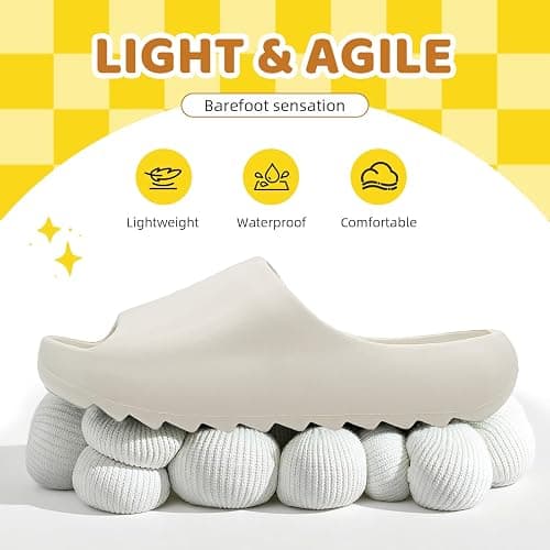 JUYETOA Kids Cloud Slides for Boys & Girls, Super Soft & Comfy Beach Pool Slippers, Non-Slip Waterproof Shower Sandals for Toddlers & Kids thumbnail 3