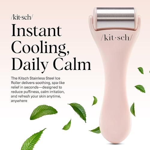 Kitsch Ice Roller for Face – Stainless Steel Face Ice Roller to Reduce Puffiness, Redness & Headaches – Cooling Facial Roller for Skin Care, Irritation Relief & Spa-Like Experience at Home - Pink thumbnail 2