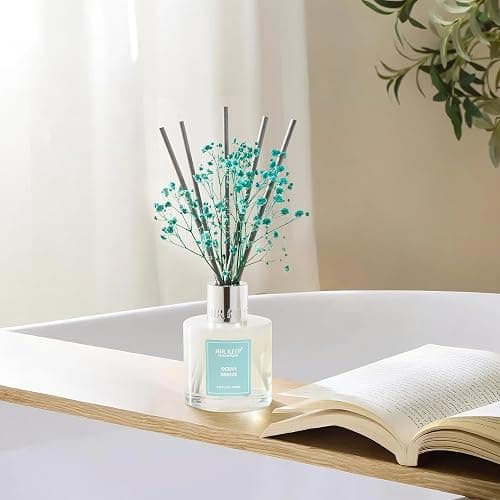 Airkeep Reed Diffuser Set,3.38 fl oz (100 ml) - Ocean Breeze Oil Diffusers with 8 Reed Sticks, Home Fragrance Reed Diffuser for Bathroom Shelf Decor thumbnail 6
