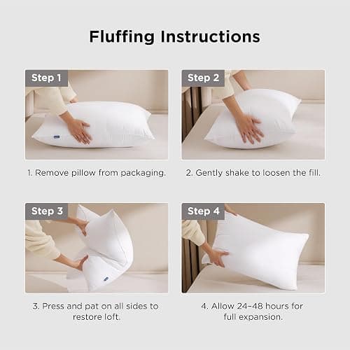 Bedsure King Size Pillows Set of 2 - King Size Bed Pillows 2 Pack for Sleeping, Soft and Supportive, Hotel Quality, Original Down Alternative Filling for Side, Back Sleepers thumbnail 9