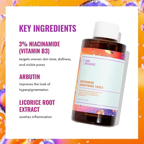 Good Molecules Niacinamide Brightening Toner - Toner for Face with Niacinamide and Arbutin for Skin Tone Balancing- Pore Minimizer, Facial Skin Care thumbnail 3