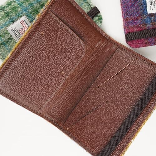 Harris Tweed Leather Passport Holder with RFID Blocking (No.872) | Handcrafted British heritage style, slim and lightweight with card slot for women and men thumbnail 4