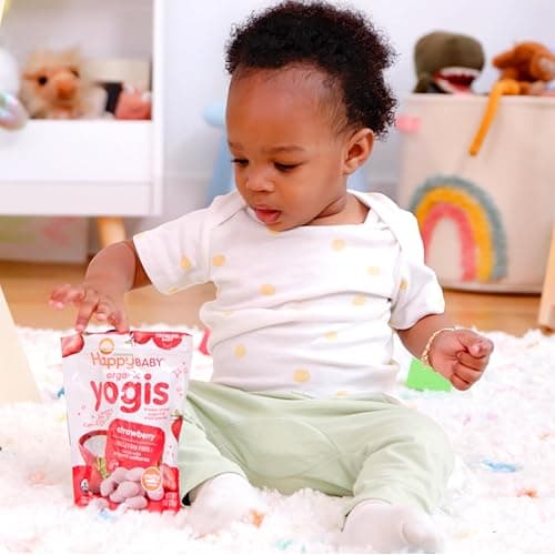 Happy Baby Organics Greek Yogis Freeze-Dried Greek Yogurt and Fruit Snacks, Strawberry Banana, 1 Ounce (Pack of 1) packaging may vary thumbnail 9