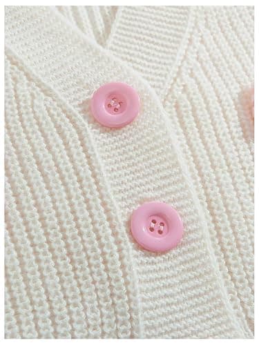 GORGLITTER Women's Cute Bow Cardigan Sweater Long Sleeve V Neck Button Down Pullover Top thumbnail 4