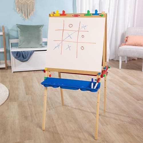 Melissa & Doug Deluxe Standing Art Easel - Dry-Erase Board, Chalkboard, Paper Roller - FSC Certified thumbnail 10