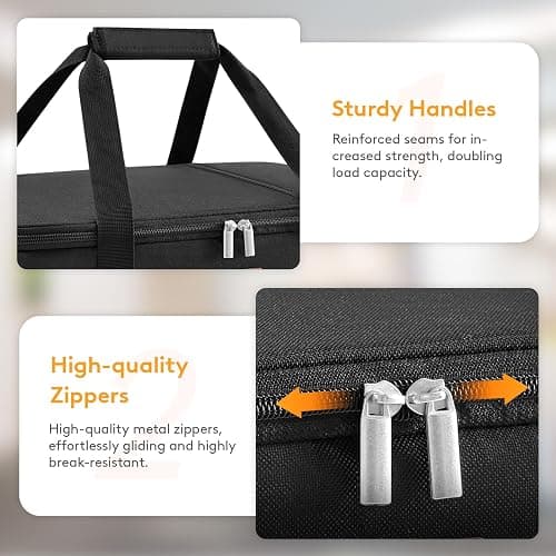 LUNCIA Insulated Casserole Carrier for Hot or Cold Food, Lasagna Lugger Tote for Potluck Parties/Picnic/Cookouts, Fits 9"×13" Baking Dish, Black thumbnail 6