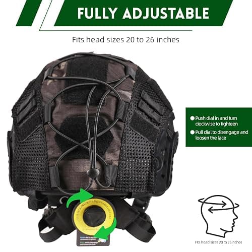 ClrfZebr Tactical Helmet with Headset,4in1 Upgraded Adjustable with Helmet Cover for Airsoft Cosplay Military Tactical Gear thumbnail 2