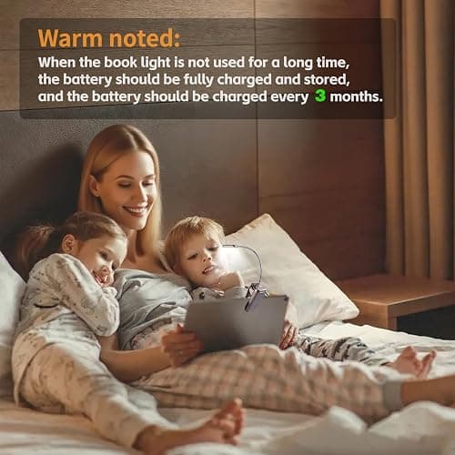VAVOFO Rechargeable Book Light for Reading in Bed Kids, 7 LED Reading Light with 9-Level Warm Cool White Daylight, Eye Care Lamp with Power Indicator for Bookworms (Champagne Gold) thumbnail 7