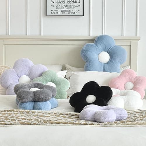 ZCNYCLAM Flower Pillows, Soft Flower Shaped Pillow with Home Decorative for Couch Chair Bed,Flower Floor Throw Pillows for Adults Bedroom Living Room (White, 15 Inches) - 15 Inches - White thumbnail 4