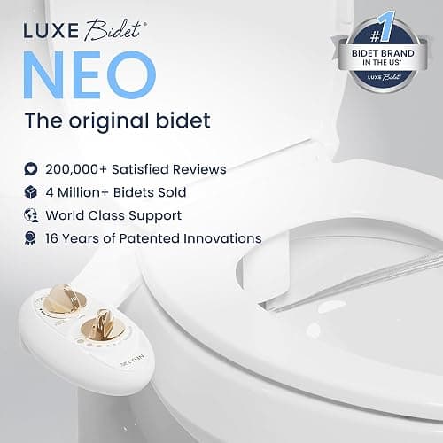 LUXE Bidet NEO 320 - Warm Water, Dual Nozzle, Self-Cleaning, Non-Electric Bidet Attachment for Toilet Seat, Adjustable Water Pressure, Rear & Feminine Wash (Gold) thumbnail 3