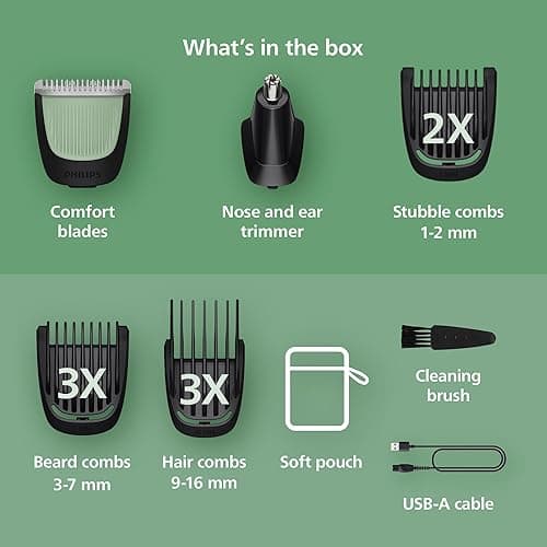 Philips Norelco All-in-One 3000 Series 13 in 1 Trimmer, Beard Styler & Men's Hair Clipper, 9 Length Settings & Self-Sharpening Skin-Friendly Blades, MG3919/50 thumbnail 4