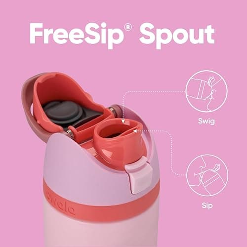 Owala FreeSip Insulated Stainless Steel Water Bottle with Straw for Sports and Travel, Leak Proof, BPA-Free, 710ml, Angle Food Cake thumbnail 2