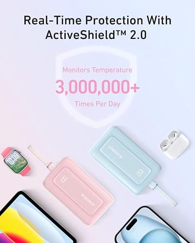 Anker Zolo Power Bank (2025 Upgraded Version), 20,000mAh 30W High-Speed Portable Charger with Built-in USB-C Cable, Battery Pack for iPhone 17/16 / 15 Series, Galaxy, and More thumbnail 6
