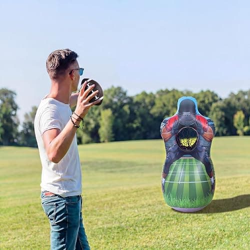 PullCrease Inflatable Football Pitching Target Double-Sided Training Toss Game with 6 Footballs Air Pump Funnel Football Toys Gifts Training Practice Equipment for Indoor Outdoor Yard Party Favor thumbnail 6