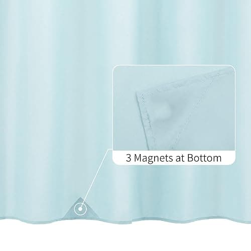 ALYVIA SPRING Waterproof Fabric Shower Curtain Liner, Washable Cloth Shower Curtain for Bathroom - Standard Size 72x72, Blue thumbnail 4