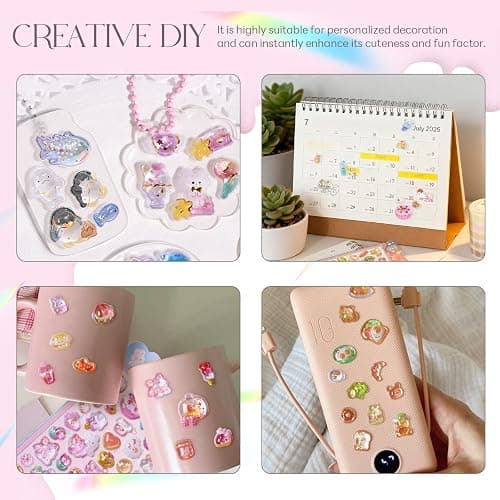 3D Cute Puffy Sticker Cartoon Rabbits Bears and Bread Themed Mini Stickers Funny Orange Small Bubble Decorative Decals for Scrapbook Journal Water Bottle Decorations thumbnail 6