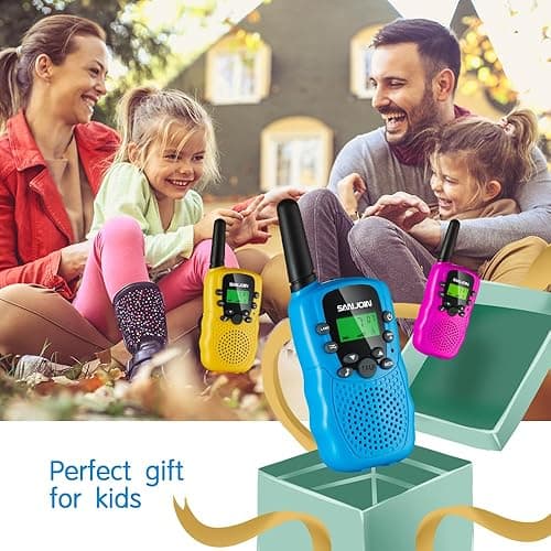 Walkie Talkies for Kids Toys for Boys Girls 4-6, 3 Miles Range Walkie Talkie to Camping, Outdoor 4 Year Old Girl Birthday Gifts for 3 4 5 6 7 Year Old Boy Girl Gifts Age 6-8 (Blue&Pink&Yellow, 3 Pack) - 3 Pack - Blue&Pink&Yellow thumbnail 7