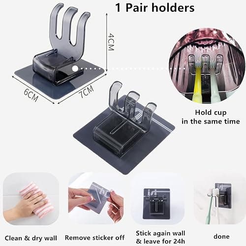 Automatic Toothpaste Dispenser & Toothpaste Holders and Wall Mounted Cup 3 Piece in a Set, is Wall Mounted for Bathroom,Toothpaste Squeezer for Kids & Family Shower by Mr. Thumbs(Pink Set) thumbnail 2