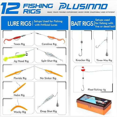PLUSINNO 353/404 PCS Fishing Lures, Upgrade Fishing Tackle Box with Tackle Included, Crankbaits, Hooks, Weights, Other Accessories, Fishing Lure Bait Gear Equipment Kit Gift for Men Freshwater Bass thumbnail 4