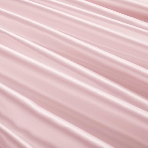 Counfeisly 3 Pieces Satin King Fitted Sheet & Pillowcase Set, Luxury Silky Soft Satin Bed Sheets with 1 Deep Pocket Fitted Sheet - 16" Deep Pocket Sheets, 2 Pillowcases, Blush Pink thumbnail 4