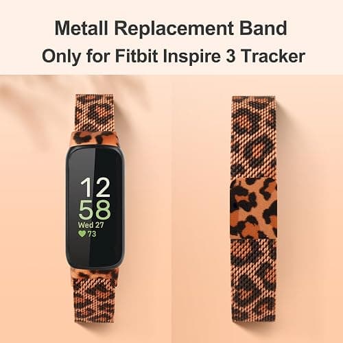 Vanjua for Fitbit Inspire 3 Bands Women Men, Stainless Steel Metal Mesh Loop Adjustable Magnetic Wristband Replacement Straps Compatible with Fitbit Inspire 3 Fitness Tracker thumbnail 2