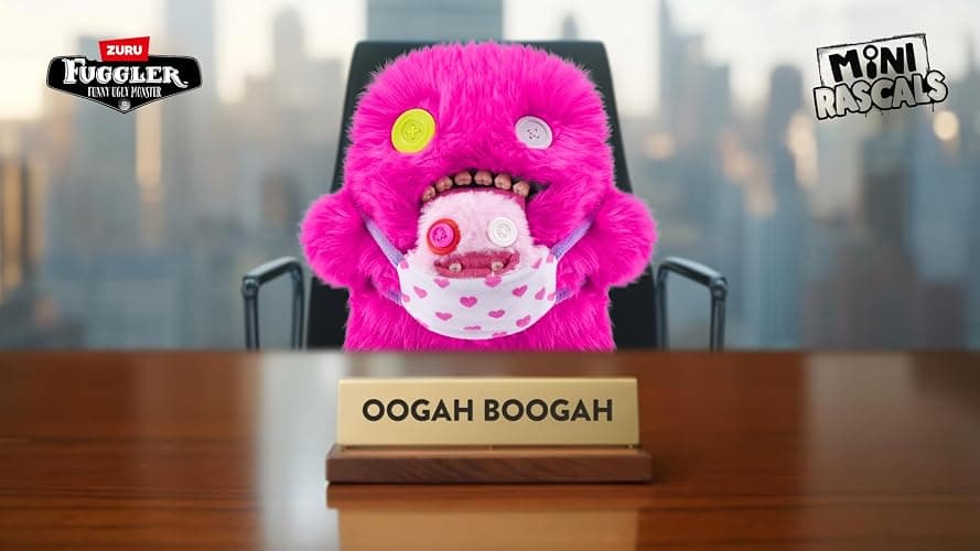 Fuggler Mini Rascals 9-inch Assortment Series 1 (Double Trouble) (Oogah Boogah (Pink - Long Pile) by ZURU, Funny Ugly Monster Plush Toy thumbnail 5