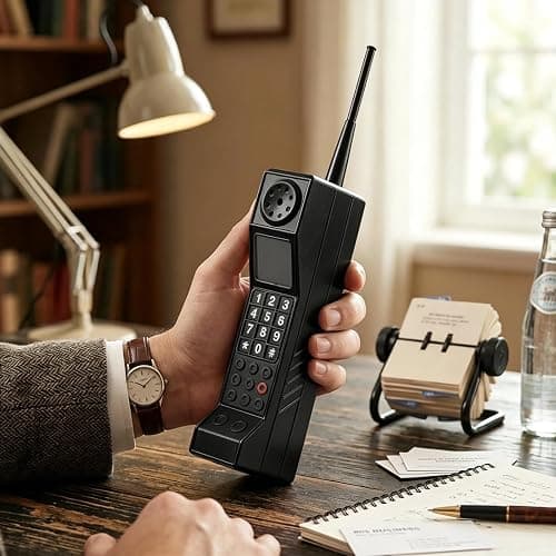 Lwuey Retro Brick Cell Phone Ornament, 90s Phone Prop, Black | Iron Brick Cellphone Model for Photography, Movie Scenes, Home or Desktop Decoration thumbnail 7