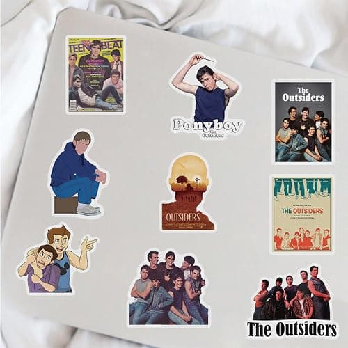 The Outsiders Stickers for Water Bottles 50 Pcs Cute, Waterproof, Beautiful and Fashionable, Suitable for Cups, Phones, Bicycles, Guitars, Suitcases, Ultra-Durable Vinyl. thumbnail 5