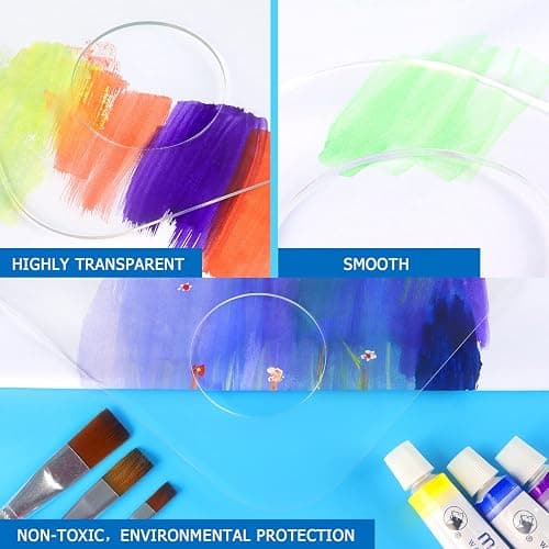 Tamaki 2 Pack Acrylic Paint Palette with Thumb Hole, 11.8 x 7.9 Inch | Clear Paint Pallet, Easy Clean Non-Stick Artist Pallet for Oil Watercolor Craft DIY Art Painting Palette thumbnail 6