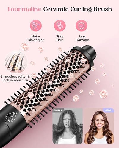 Lopeie 5 in 1 Wand Curling Iron Set, Hair Styling Tools with Thermal Brush and 4 Interchangeable Ceramic Barrels from 1/2 to 1 1/2 inch, Fast Heating, Dual Voltage Hair Curler, Gifts for Women thumbnail 3