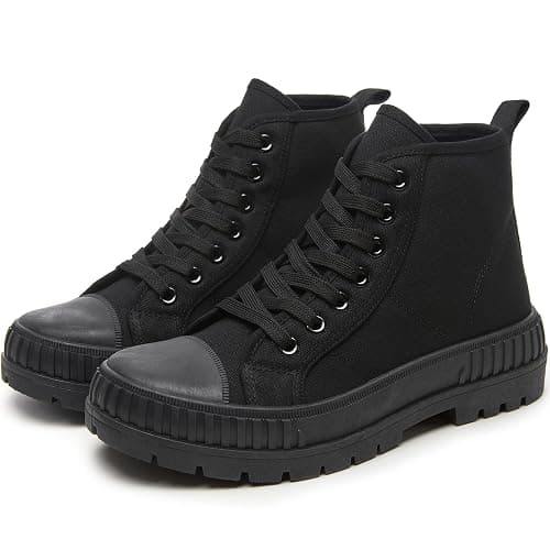 Rominz Women's High Top Platform Sneakers Canvas Shoes | Platform 1.77inch, Non-Slip Sole, Breathable Canvas, Easy to Match - Image 1