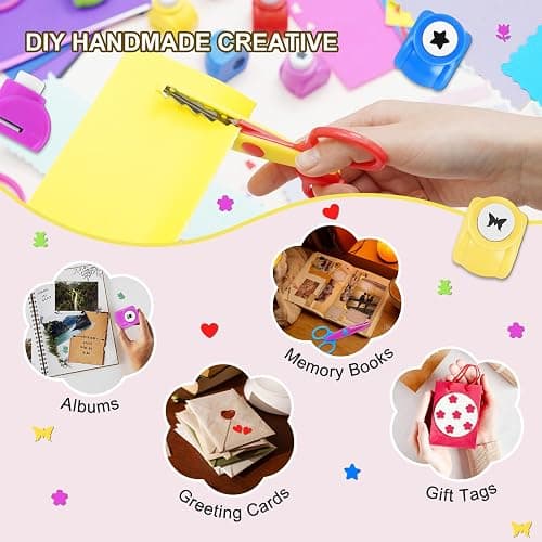 UCEC 42 Pack Craft Scissors Decorative Edge, Hole Punch Shapes Craft, Cardstock Paper for DIY Art, Crafts, Scrapbook, Card Making, School Supplies thumbnail 5