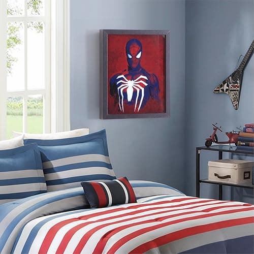 Marvel Spiderman Dual LED Wall Art,Superhero Décor, Red & Blue Comic Style Print, Official Framed Artwork for Kids Room, Bedroom, or Game Room,16"x16" thumbnail 7