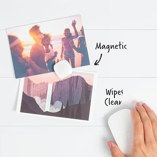 U Brands Modern Bevel Magnetic Dry Erase Calendar White Board with Bulletin Strip, 7" x 16", White Frame, Includes Magnet, Marker thumbnail 5