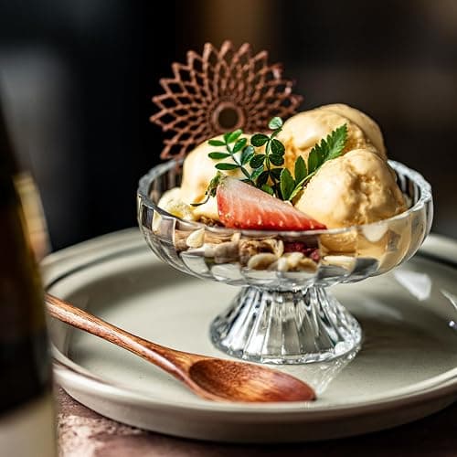 JGKYLDZ Vintage Glass Dessert Bowls 6oz, Lead-Free Glass Ice Cream Bowl, Small Fruit and Candy Goblet Plate for Ice Cream, Sundae, Pudding, Yogurt, Pastry, Cake, Dessert, Fruit, Snack (10) thumbnail 7