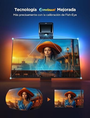 Govee TV Backlight 3 Lite, 3,6m para TVs 55-65 pulgadas | Corrección de ojo de pez de cámara, Retroiluminación LED RGBICW 4en1, WiFi, Compatible con Alexa y control por app thumbnail 2