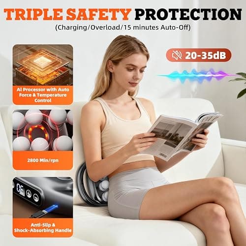 2026 New 16-Head Deep Tissue Percussion Massage Gun – Quiet Muscle Massager for Full Body, Up to 30 Intensity Levels, Cordless Rechargeable for Back, Legs, Shoulders & Recovery.Black thumbnail 5