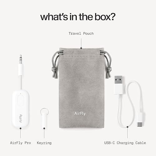 Twelve South AirFly Pro | Bluetooth Wireless Transmitter/Receiver Adapter for 2 Headphones, Audio Sharing, Compatible with 3.5mm aux Jack for Airplanes, TV, Gym, Stereo, and Travel, 25+ Hr Battery thumbnail 9