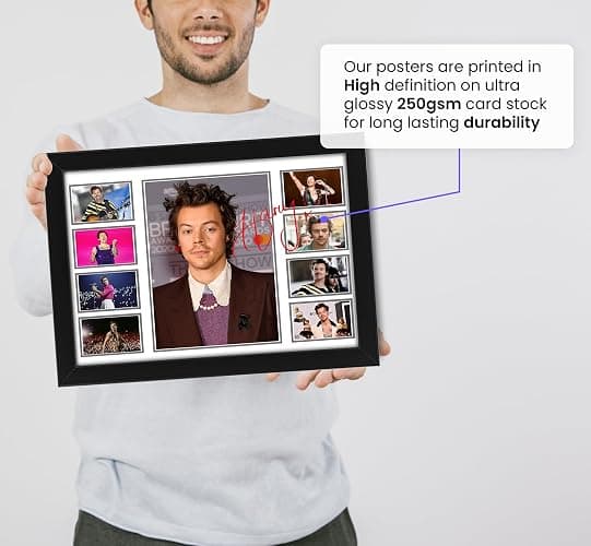 Harry Styles Signed Poster Print - Limited Edition Autograph Fan Gift – Collectible Memorabilia Merchandise (Framed A4 (30x21cm)) thumbnail 4
