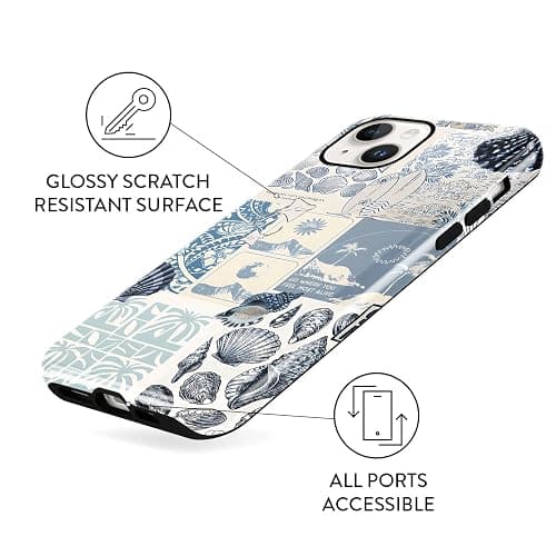lioscre Case Compatible with for iPhone 13/iPhone 14 6,1'', Beach Blue Collage Coast Cute Aesthetic Protective Phone Case, Vintage Trendy Scratch Resistant Shockproof Cover Case for Girl Boy Women Men thumbnail 6
