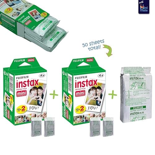 Polaroid Camera + MiniMate Accessory Bundle & Compatible Custom Case + Fuji Instax Film Value Pack (50 Sheets) Flamingo Designer Photo Album (Mint Green) thumbnail 7