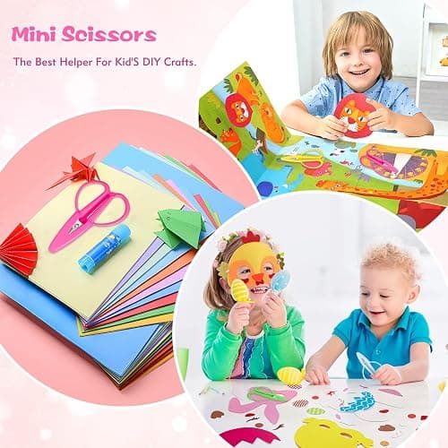 4 Pack Mini Scissors - Small Sharp Scissors All Purpose with Cover Tiny Detail Scissor for Travel Crafts Sewing Embroidery DIY (4 Colors) thumbnail 4