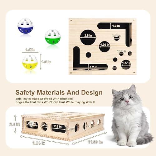 Clawsaver Box for Cats, Cat Clawsaver, Rufftopia Cat Claw Saver, Cat Toys for Indoor Cats - Nail File Box with Interactive Cat Toys, Cat Puzzle Feeder Scratch Puzzle Toy for Indoor Cats (Set-B) thumbnail 6