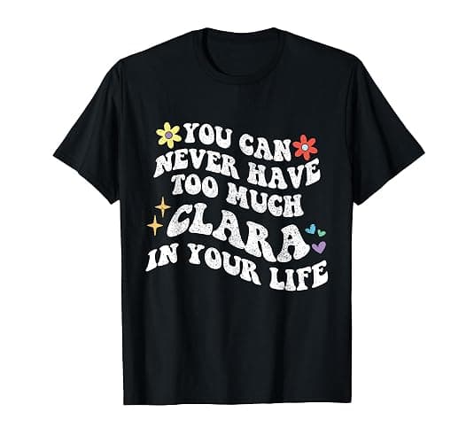 Retro Groovy You Can Never Have Too Much CLARA In Your Life T-Shirt - Men - Burgundy - 3X-Large - Image 1