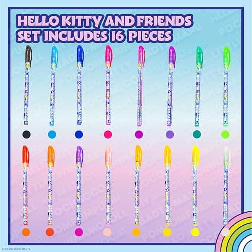 Hello Kitty and Friends 16 Piece Glitter Pen Body Art Set, Glittery and Bright Colors, Ages 3 by Townley Girl thumbnail 3