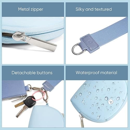 KeyChain Wallet Wristlet Wallets For Women Mini Zip Dual Pouch Wristlet thumbnail 4