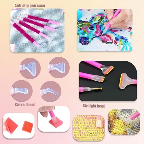 Qlonry 150 Pcs All Inclusive Diamond Painting Tool Kit Diamond Art Accessories Kit Including A4 LED Light Pad Kit,Bracket,Convex Point Design Storage Box,Painting Pen for DIY Craft thumbnail 5